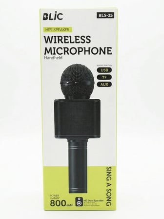 BLS-25 Kablosuz Karaoke Mikrofonu ve Bluetooth Hoparlör (USB / TF Kart / AUX Destekli)