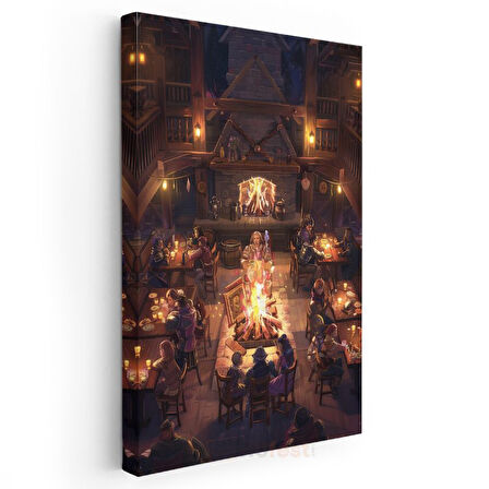 Fantastik Han - Kamp Ateşi Etrafında Anime Kanvas Tablo