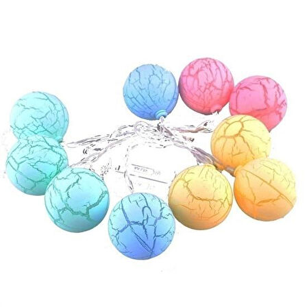 PratikAI 10 lu Renkli Top Şeklinde LED Işık Zinciri - 1,5 m, Pilli, Dekoratif ve Taşınabilir