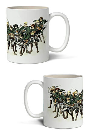 Attack On Titan Karakterleri Tasarımlı Kupa Bardak Sevgiliye Arkadaşa Hediye