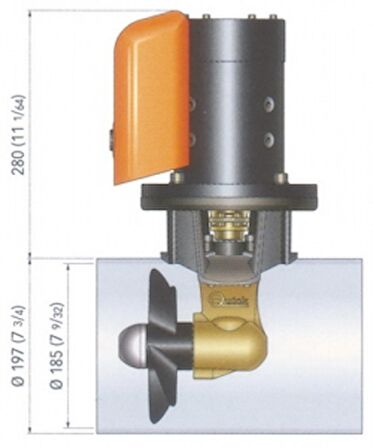 Quick Baş Manevra Pervanesi Tek Pervane 55kgf 24V DC  Ø 185 mm Tünel