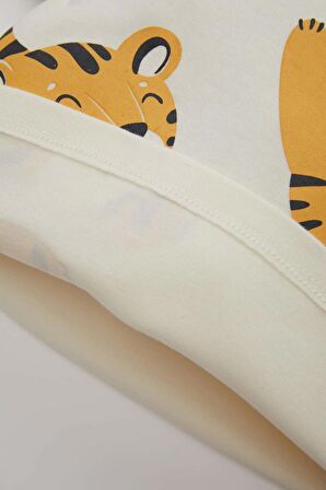 DeFacto Erkek Bebek Kaplan Baskılı Kısa Kollu Penye Pijama Takımı C0732A524SMKH271