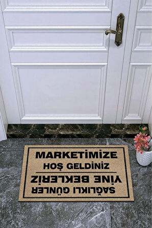 Çok Amaçlı Dijital Ho Ho Ho Yazılı Kahve Renk Kapı Paspası Dış Mekan Paspas