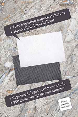 Dijital Baskı Kalitesi Kahverengi Karışık Renkli Welcome Dekoratif Kapı Paspası