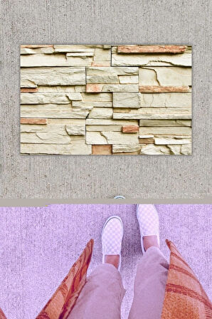 Dijital Baskı Dekoratif Welcome Ahşap Kapı Önü Paspası