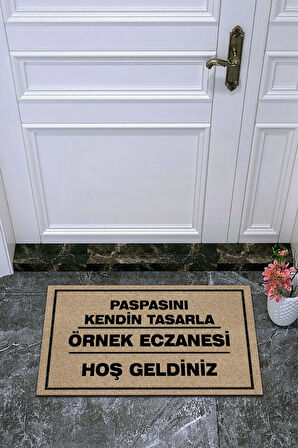 Kişiye Özel Üretim Paspasını Kendin Tasarla/örnek Eczanesi Hoşgeldiniz Yazılı Kapı Önü Paspas