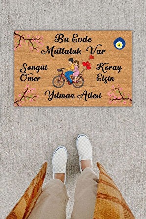 Home Sweet Home Dijital Baskı Kapı Önü Paspası 70x45 Cm