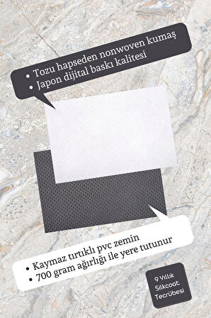 Kişiye Özel Tasarım Paspas Modern Dijital Baskı 70x45 Cm - Çok Amaçlı Kapı Önü Paspası