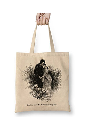Jane Eyre Charlotte Bronte Jan Eyre And Mr Rochester Bez Çanta Uzun Saplı