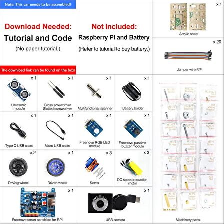 FREENOVE Üç Tekerlekli Akıllı Araç Kiti - Raspberry Pi İçin