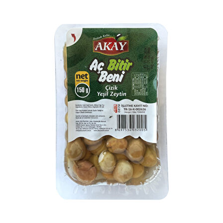 Akay Yeşil Zeytin Kırma ve Çizik Aç Bitir 150 gr 6 lı Karma Paket