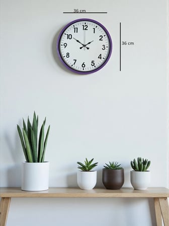36 Cm Mor Standart Duvar Saati iegxx