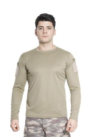 Premium Kamp Kullanım Giyim Single Sword Bisiklet Yaka Uzun Kollu Basic&Taktik Erkek T-shirt
