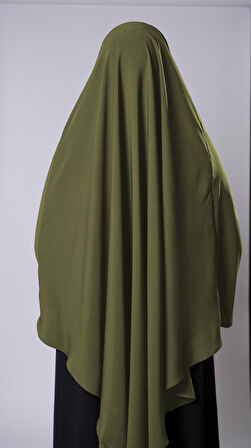 Haki Pratik Hazır Geçmeli Tesettür Eşarp Medine İpeği Bağcıklı Sufle Hijab 2301_09