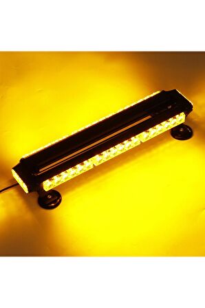 4 Yönlü Turuncu 38 cm Acil Durum İkaz Lambası 27 Farklı Modlu Vantuzlu Tepe Lambası 4 way 30 Led