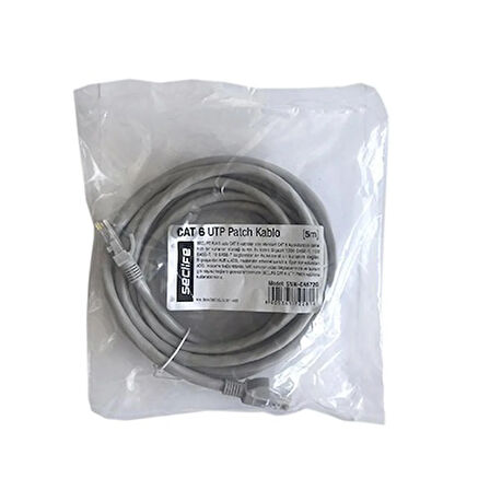 Seclife SNW-C6572G Cat6 5Mt Gri Patch Kablo