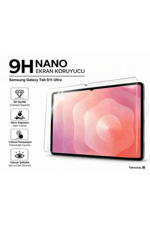 Samsung Galaxy Tab S11 Ultra Uyumlu Nano 9H Kırılmaz Tablet Ekran Koruyucu SM-X930