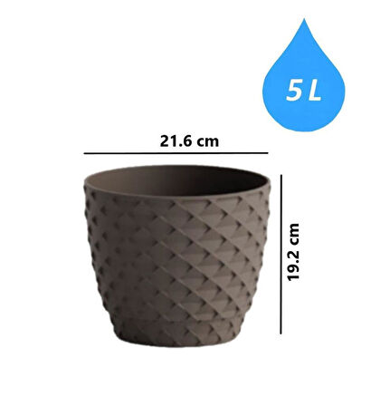 Omnipazar SO-KAP4 Kapadokya Dekoratif Plastik Saksı 5 Litre No 4