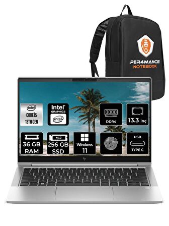 HP EliteBook 630 G10 i5-1335U 36GB RAM 256GB SSD 13.3'' FHD W11HOME 85D47EA & PER4 ÇANTA