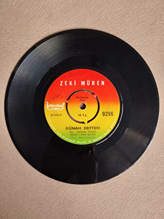 Zeki Müren – Günah Defteri / Hasret Ateşi - Türkiye Basım 45 Lik Plak
