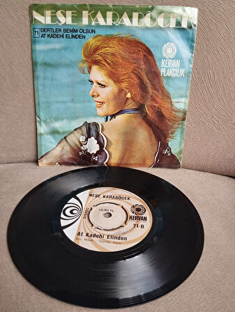 Neşe Karaböcek – Dertler Benim Olsun / At Kadehi Elinden - 1974 Türkiye Basım  45 lik Plak