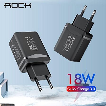 Rock 18 Watt Hızlı Şarj Aleti Siyah