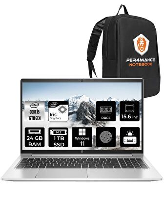 HP Probook 450 G9 i5 1235U 24GB 1TB SSD 15.6" FHD W11HOME 6S6Z1EA & PER4 ÇANTA