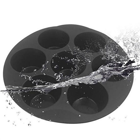 CELİK AVM® 7 Gözlü Silikon Çok Amaçlı Airfryer Muffin Cupcake Kek ve Çörek Pişirme Kalıbı