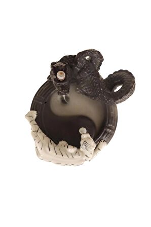 Geri akış tütsülük ejderha ying yang beyaz kaplan