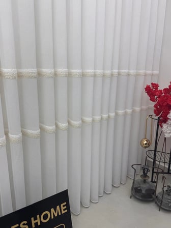 NİVEMESHOME PETEK EKRU  1/3 PİLELİ  TÜL PERDE