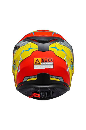 Sx.100 Gıgabot Kırmızı Sarı Motosiklet Kapalı Kask