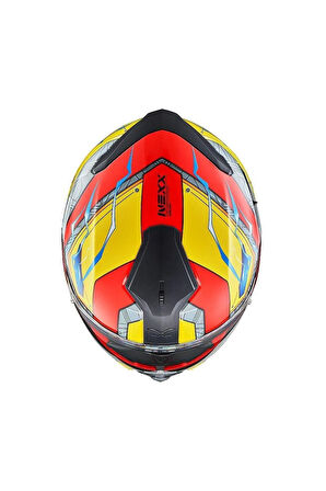 Sx.100 Gıgabot Kırmızı Sarı Motosiklet Kapalı Kask