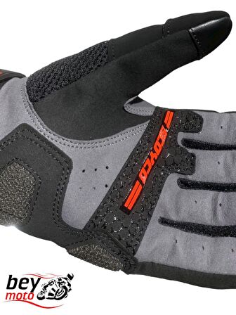 SCOYCO MC117 KORUMALI KADIN MOTOSİKLET ELDİVENİ KIRMIZI SİYAH