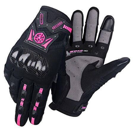 SCOYCO MC20 KORUMALI KADIN MOTOSİKLET ELDİVENİ PEMBE