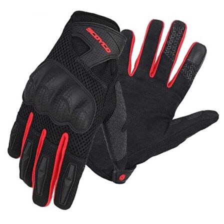SCOYCO MC58 KORUMALI MOTOSİKLET ELDİVENİ KIRMIZI