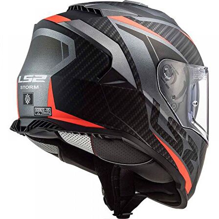 LS2 STORM RACER MAT TITANIUM-TURUNCU KAPALI KASK