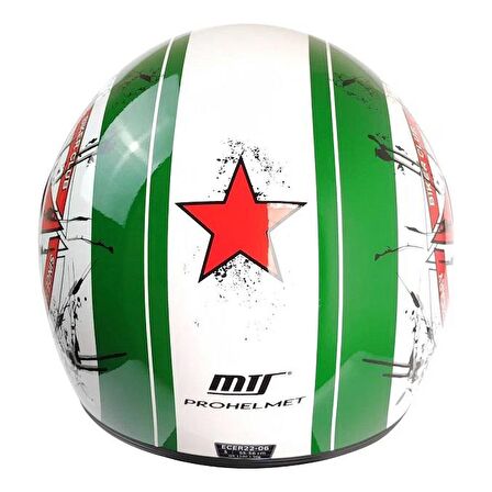 MTS GLOSSY STARS STRIPES İTALYA AÇIK KASK