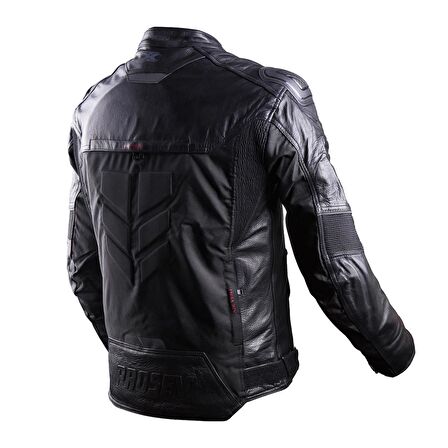 PROSEV FALCON 4 MEVSİM SİYAH DERİ MOTOSİKLET MONT