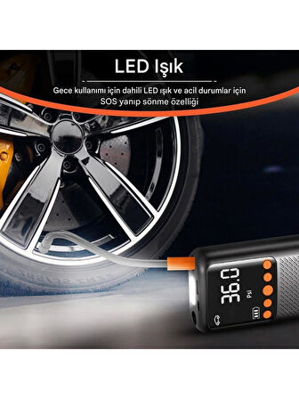 Şarjlı 150ps Otomatik Lastik Şişirme Pompası