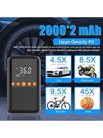 Şarjlı 150ps Otomatik Lastik Şişirme Pompası