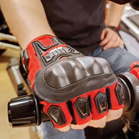 Scoyco Mc12-D Korumalı Kısa Motosiklet Eldiveni Kırmızı