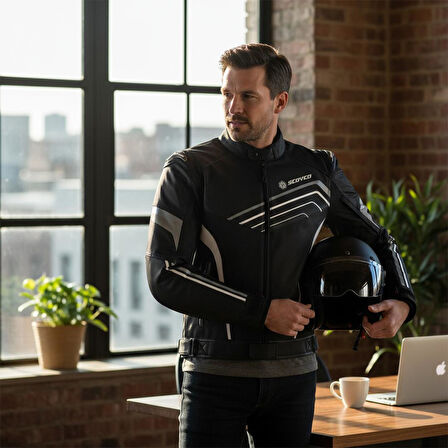 SCOYCO JK153 SİYAH GRİ KORUMALI MOTOSİKLET MONT