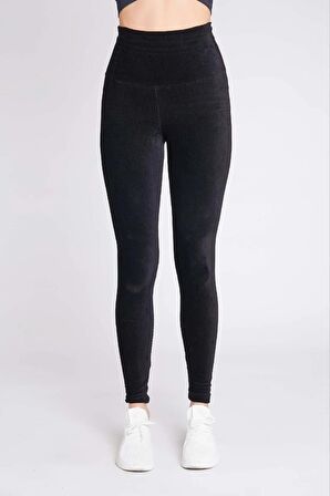 Kadın Kadife Fitilli Antrasit Tayt