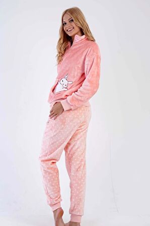 Kadın Welsoft Uzun Kol Pembe Pijama Takımı C3T0N4O030