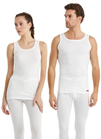 Thermal Sıfır Kol Atlet Unisex İçlik Beyaz C0T6N2O9