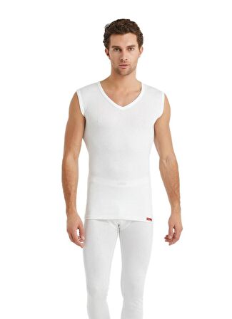 V Yaka Thermal Atlet Unisex İçlik Beyaz C3T4N2O9