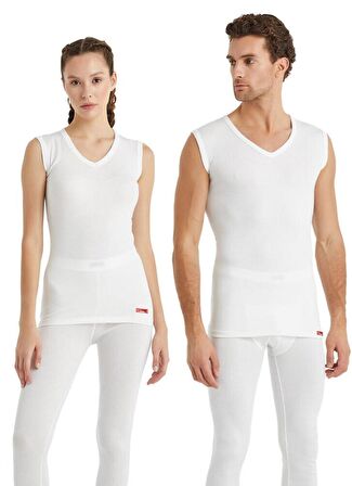 V Yaka Thermal Atlet Unisex İçlik Beyaz C3T4N2O9
