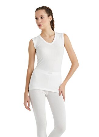 V Yaka Thermal Atlet Unisex İçlik Beyaz C3T4N2O9