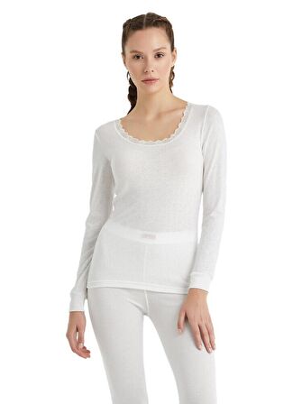 Kadın Uzun Kol Level 1 Beyaz Thermal C8T6N2O1