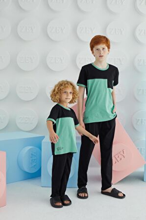 Erkek Çocuk Kısa Kol Yeşil Pijama Takım C4T5N68